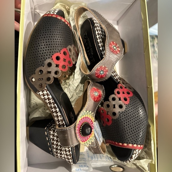 NEW Spring Step L'Artiste Jive Leather Platform Heel Sandals Size 41 (9.5-10) - Picture 5 of 6